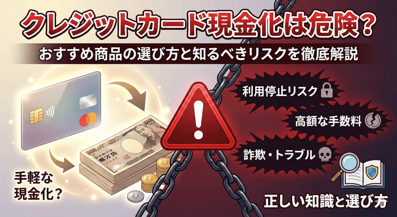 クレジットカード現金化は危険？おすすめ商品の選び方と知るべきリスク