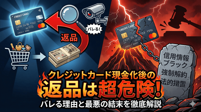 クレジットカード現金化後の返品は超危険！バレる理由と最悪の結末を徹底解説